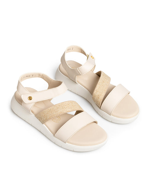 Sandalia Confort Hueso Tiras 11464